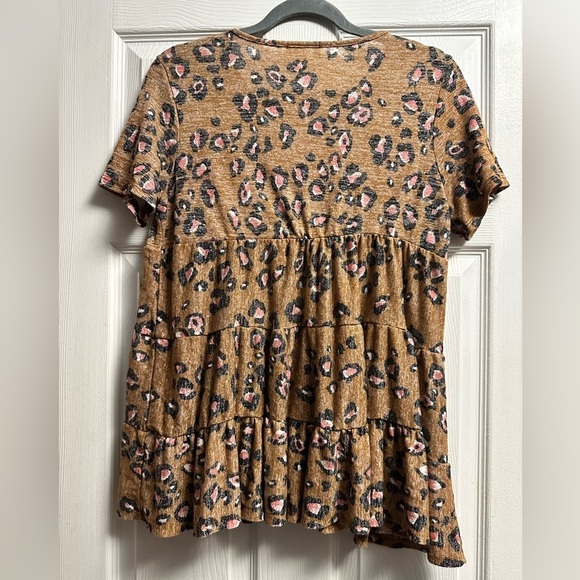 Animal Print Ruffle Shirt - Picture 2 of 5